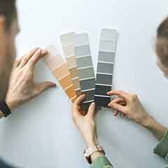an assortment of paint color samples